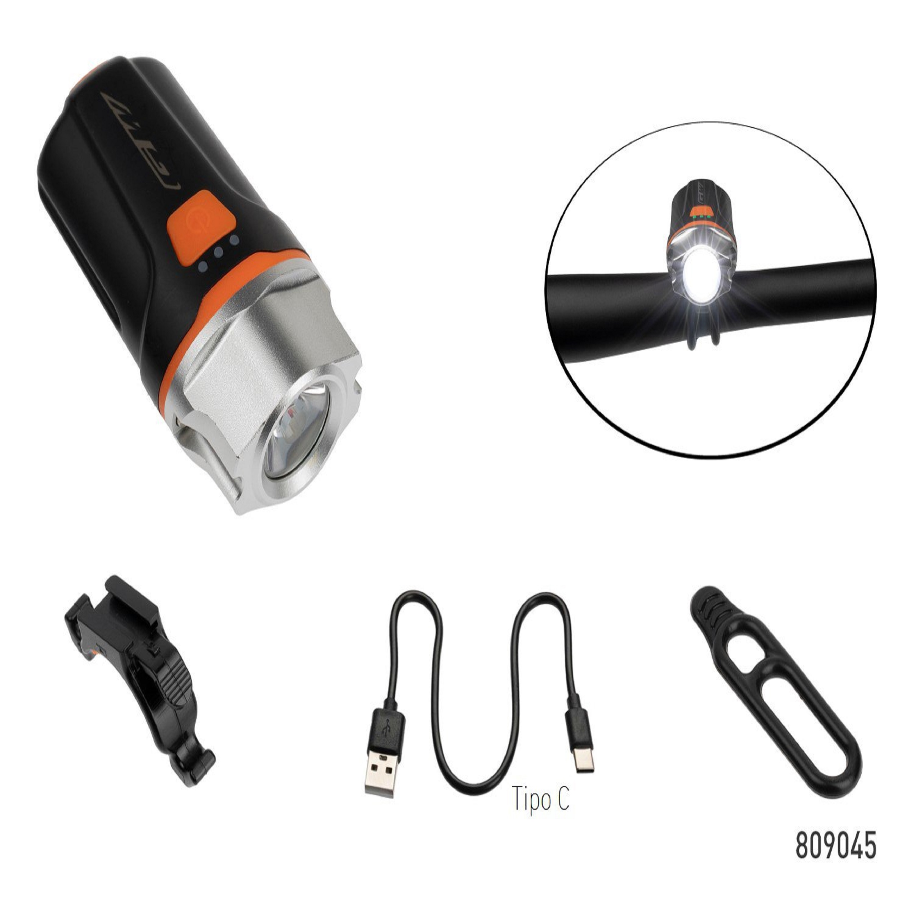 LUZ DELANTERA USB 500LM BC12 PLASTICO GW